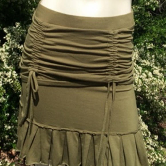 nomads Hemp Wear Olive drawstring skirt XS - Picture 2 of 5